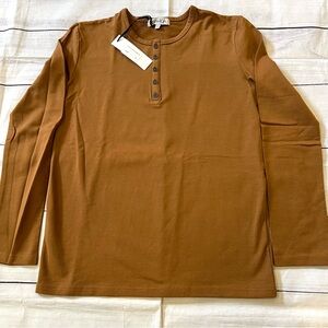🆕NWT Kin + Kin Brown Henley Shirt